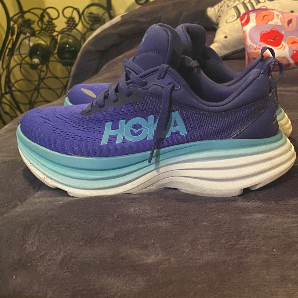 Hoka Blue and Teal Running Shoes